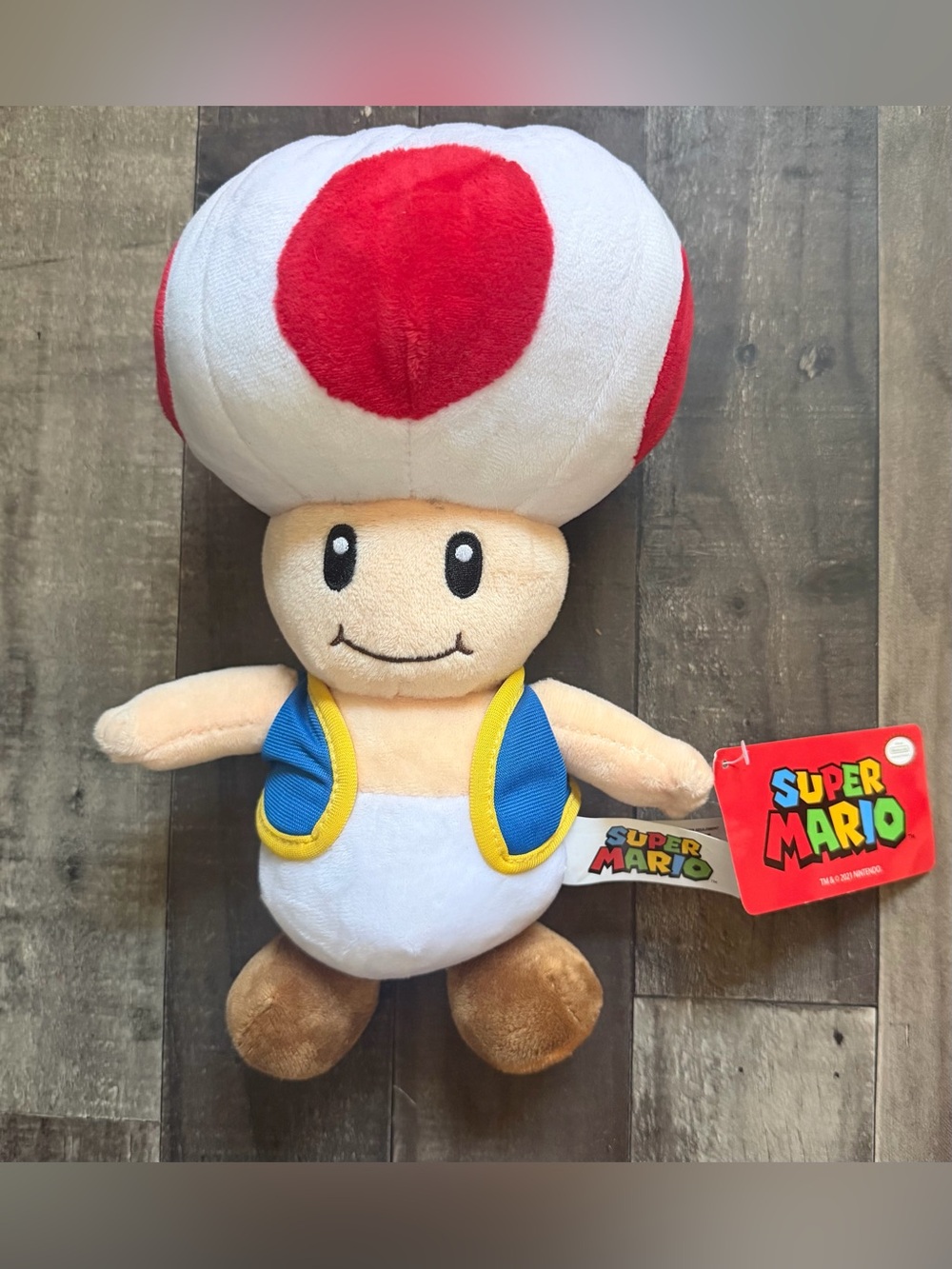 Super Mario Bros Red TOAD Mushroom 8" Plush Nintendo Stuffed Animal Toy New NWT